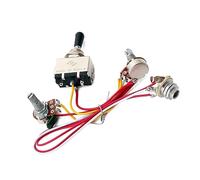 BESTonZON De Cables De Guitarra Potenciómetro De Graves Eje De Potenciómetros Palanca Olla De Bajo Kit Precableado Arnés Precableado De Guitarra Eje Moleteado Camioneta Cónico 500k