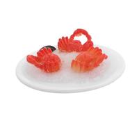 BESTonZON De Comida De Mariscos Miniatura Plato De Mariscos De Decoración De Cocina Realista Accesorio De Fotografía De Comida Falsa Bandeja para Servir Cangrejo Real Artificial