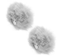 BESTonZON De Conejo Suave y Esponjosa 2 Piezas Con Clip Para Disfraces, Cosplay Infantil y Fiesta, Accesorio De Disfraz Ligero y Cómodo Gris Claro