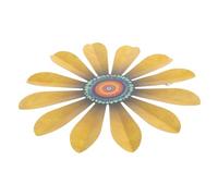 BESTonZON Decoración De Pared De Flores De Hierro Forjado Colgante De La Pared Estética De La Decoración De La Pared Boda Muro Floral Decorativo Exterior Jardín Colgante Planchar Amarillo