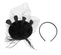BESTonZON Diadema con Forma de Pastillero Vintage para Fiesta y Cóctel, con Velo Negro, Material de Malla y Aleación, Cómoda y Elegante para Eventos Obsequios