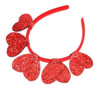 BESTonZON Diadema de Fiesta para Mujer Forma de Corazón Rojo, Accesorio Cabello para Día de San Valentín, Aro Decorativo Brillante Adecuado para Celebraciones y Despedidas de Soltera