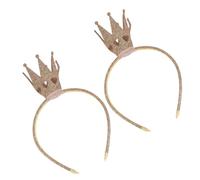 BESTonZON Diadema Dorada para Cumpleaños y Fiestas 2 Unidades Accesorio Brillante para Niñas y Mujeres Tocado de Princesa para Disfraces y Celebraciones