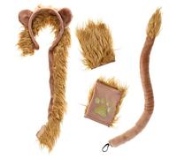 BESTonZON Disfraces de León para Diadema Falsa y Guantes de Peluche Marrón Juego para Rol y Fiestas de Cumpleaños
