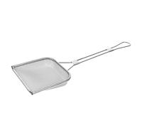 BESTonZON - Espumadera cuadrada de malla fina: 5 X 5 pulgadas de freidora de de malla fina cuchara de freidora de alambre de acero inoxidable con mango largo