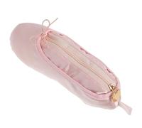 BESTonZON Estuche Organizador para Lápices y Maquillaje Forma de Zapatilla de Ballet para Niña Color Rosa Tejido Resistente Neceser Portátil para Viaje y Almacenamiento de Bolígrafos y