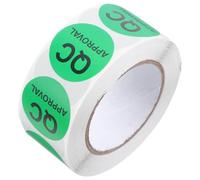 BESTonZON Etiqueta Adhesiva Redonda de Control de Calidad Qc Autoadhesiva Texto Negro 1 Rollo para Inspección Industrial y Gestión de Inventario Pegatinas Resistentes para Pruebas y