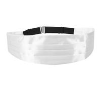 BESTonZON Faja de Noche para Hombre Blanco, Faja de Esmoquin Ajustable, Soporte Lumbar, Para Eventos Formales y Uso Diario