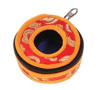 BESTonZON Funda Para Campana De Meditación Tibetana Bordada Caja Protectora Delicada Para Campana Budista Estuche Pequeño De Almacenamiento Seguro y Portátil