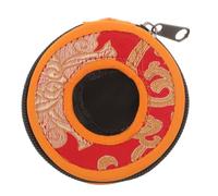 BESTonZON Funda para Platillos de Dedo Mediana de 8.5 Cm, Bolsa de Tela Artesanal Bordada Hecha a Mano, Contenedor Ajustado para Campanas Tingsha, Estuche Protector para Percusión Manual