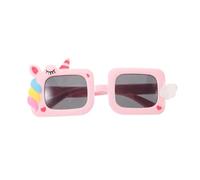 BESTonZON Gafas de Sol Infantiles de Silicona Montura Cuadrada Rosa, Protección UV para Niñas, Accesorio Adecuado para Fiestas y Verano, Gafas de Unicornio para Pequeños