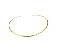 BESTonZON Gargantilla Dorada para Mujer Collar Babero de Acero Inoxidable Diseño Minimalista Redondo Tamaño Ajustado Adecuado para Fiestas Cosplay y Uso Diario