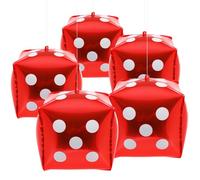 BESTonZON Globos de Aluminio Dados 12 Pulgadas, 10 Piezas, Color Rojo, Decoración para Fiestas y Noche de Juegos, Suministros para Cumpleaños y Eventos Temáticos