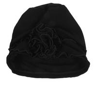 BESTonZON Gorro Turbante para Mujer Adulta Gran Flor Decorativa Color Negro Suave y Transpirable Adecuado para Quimioterapia y Pérdida de Cabello Turbante para Uso Diario y Obsequio