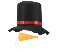 BESTonZON Gorro y Nariz de Muñeco de Nieve para Disfraz de Cosplay Accesorio Navideño Reutilizable Material Duradero Adecuado para Fiestas y Decoración de Muñecos de Nieve