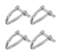 BESTonZON Grillete Giratorio de Horquilla Torcido de Acero Inoxidable 5 MM 4 Piezas - Grillete de Anclaje Marino Pasador Roscado Resistente Corrosión para Aparejos y Elevación Náutica