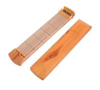 BESTonZON Guitarra De Bolsillo Portátil Para Práctica 6 Trastes, Entrenador De Dedos, Mástil De Madera Vetas, Herramienta Para Principiantes, Adecuado Para Entrenamiento y Viaje