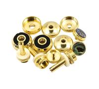 BESTonZON Hebillas de Botón de Pistón de Trompeta Pequeñas Borde Dorado, Juego de 12 Piezas Metálicas para Suministros de Trompeta y Accesorios Musicales Profesionales