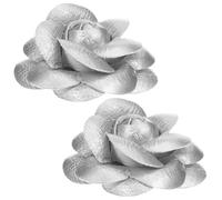 BESTonZON Hebillas De Zapatos Con Flores De Cuero Satinadas Plateadas, Clips Decorativos Para Calzado De Mujer, Accesorios Para Sandalias y Tacones, Variedad De Tamaños 6.5 Cm Eventos Elegantes