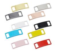 BESTonZON Hebillas Metálicas Cuadradas para Cordones 10 Piezas Colores Variados Accesorios para Reparar y Decorar Zapatos Deportivos y Casuales Herramienta Práctica para Calzado