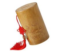 BESTonZON Hucha Natural De Bambú Cilíndrica Estilo Chino con Gran Capacidad Bote para Ahorrar Dinero para Niño Niña y Decoración De Escritorio Regalo Creativo para Hogar y Oficina
