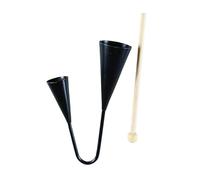 BESTonZON Instrumento de Percusión Agogo Doble para Campanas de Madera Portátiles para Educación Temprana Juguete Musical Tradicional Negro