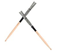 BESTonZON Instrumento Musical 2 Pares Cepillo De Tambor De Doble Cabeza Percusión Cepillo Para Tambores Alambre De Baquetas De Alambre Cepillar Tambor De Marcha Escoba Importante Arce