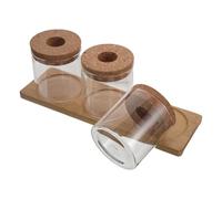 BESTonZON Jarrón Hidropónico de Vidrio para Suculentas 8x8 Cm con Tapa Perforada y Soporte de Madera, Frasco de Propagación de Plantas Transparente para Terrario de Jardín y Decoración