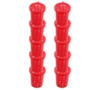 BESTonZON Jaula para Cebo de Pesca Roja Grande 20 Piezas Cesta para Camarones Cangrejos y Anguilas Jaulas Portátiles de Plástico para Señuelos Trampas para Peces y Pesca al Aire Libre
