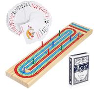 BESTonZON Juego De Cartas Cribbage Tablero De Madera para Desarrollo De Habilidades Visuales y Coordinación En Reuniones De Grupo