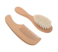 BESTonZON Juego de Cepillos Cuero Cabelludo y Pelo de Ñiño Cerdas Suaves, Mango de Madera, Kit de Aseo para Recién Nacidos y Niños, Cuidado Delicado y Baño