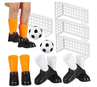 BESTonZON Juego De Fútbol De Dedos Mini para Niños, Set 2 Kits con 2 Porterías, Balón y 4 Zapatos De Plástico, Juguete Interactivo De Mesa para 2 Jugadores, Entretenimiento Infantil Portátil