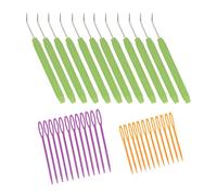 BESTonZON Juego de Herramientas para Tejer de 36 Piezas Ganchos para Telar y Agujas de Coser de Plástico con Ojo Grande Mango Ergonómico Antideslizante Kit Portátil para Manualidades y