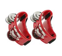 BESTonZON Juego de Pandereta de Pie 2 Piezas Instrumento Musical para Adultos Campana de Percusión de Pie Material Estable para Bandas Y Conciertos