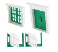 BESTonZON Juego de Puertas y Ventanas en Miniatura Fácil de Instalar Accesorio Educativo de Resina para Casas de Muñecas Adecuado para Proyectos de Casas Pequeñas y Actividades Familiares