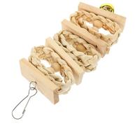 BESTonZON Juguete Masticable para Loros y Pájaros de Madera Colgante Beige | Ligero y Práctico, para Loros Grandes y Loros, Diseño Colgante, Adecuado para Jaulas y Entretenimiento