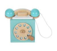 BESTonZON Juguete telefónico de madera con dial de diseño retro para niños a partir de 3 años para juegos interactivos entre padres e hijos y aprendizaje educativo temprano