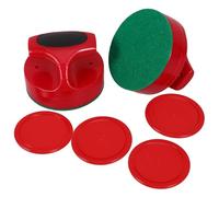 BESTonZON Kit de Accesorios para Hockey sobre Hielo de Mesa Empujadores Rojos de 94 MM Fieltro 2 Unidades y Discos Rojos de Plástico de 64 MM 4 Unidades Piezas de Repuesto ABS para