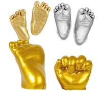 BESTonZON kit de huellas de manos kits de huellas de manos de bebés juguetes bebe yeso mano pie decoración de la guardería del bebé niño kit de huellas de bebé bricolaje bebé huellas Golden