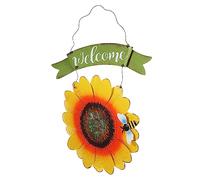BESTonZON Letrero de Bienvenida de Puerta Delantera Decoración de Girasol Colgante de Bienvenida Jardín y Resistente y Duradero