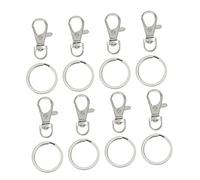 BESTonZON Llavero De Metal Hebilla Tipo Perro 25mm, Aleación De Zinc Plateada, Juego De 60 Piezas para DIY, Accesorios para Llaves y Etiquetas Temporales