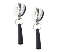 BESTonZON Llavero Extensible Antirrobo 2 Piezas Capuchón de Silicona para Bolígrafo y Cuerda de Alambre de Acero Hebilla Colgante para Oficina Senderismo y Uso Diario