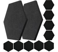 BESTonZON Material de Aislamiento Acústico 12 Piezas de Fieltro Hexagonal Adhesivo para Pared Panel Acústico para Reducción de Ruido