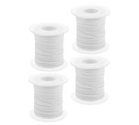 BESTonZON Mechas de Algodón Trenzadas Blancas para Hacer Velas, 4 Rollos de 61 M Cada Uno, Cuerda para Mecha de Lámpara de Aceite y Linterna, Accesorios para Proyectos DIY de