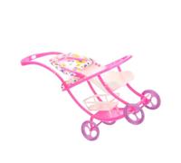 BESTonZON Mini Carro de Empuje de Tela Juguete muñecas paseante Cochecito de muñeca Mini decoración de la casa Modelo de Cochecito de Accesorio para muñeca el plastico Rosa