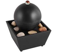 BESTonZON Mini Fuente de Escritorio Adorno de Fuente en Miniatura Negro Abs Piedra Efecto Cascada a Pilas, Adorno Feng Shui Tipo Bonsái para Cafetería y Bar