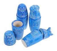 BESTonZON Mitología Egipcia Estilo Antiguo Juego de 4 Tarros en Resina, Frascos Decorativos y Coleccionables para y Souvenir