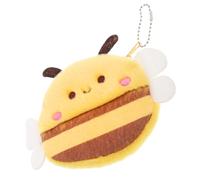 BESTonZON Monedero de Peluche Kawaii Llavero de Abeja Ruborizada, y Práctico para Monedas, Auriculares y Llaves, Accesorio Infantil para Mochilas Pequeñas y Uso Diario
