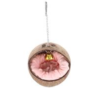 BESTonZON Nido para Pájaros Cama Resistente de Cáscara Natural con Cojín Cálido y Campana Colgante para Golondrinas y Jilgueros, Adecuado para Decoración del Hogar y Amantes Naturaleza