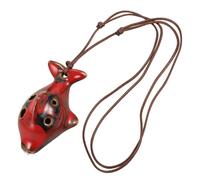 BESTonZON Ocarina de Cerámica Forma de Pez, Instrumento de 4 Agujeros Portátil para Principiantes Tonos Extraordinarios y Diseño Único y Delicado